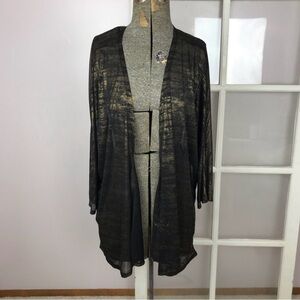 LuLaRoe Black w/ Gold Shimmer Cardigan (L)